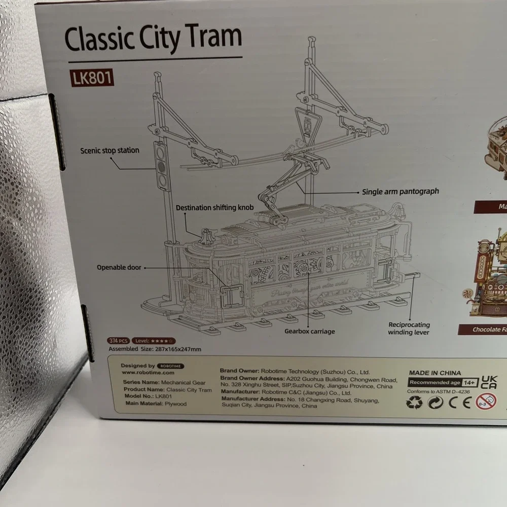 ROKR Mechanical Gear Classic City Tram Building Blocks Model‎